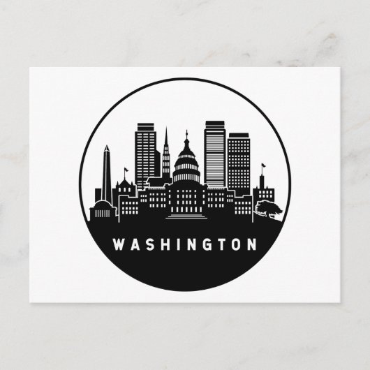 District Washington of Columbia Skyline Briefkaart (Voorkant)
