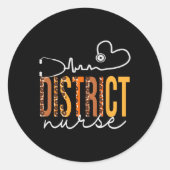Districtsverpleegster Leopard Heartbeat Wome Ronde Sticker (Voorkant)