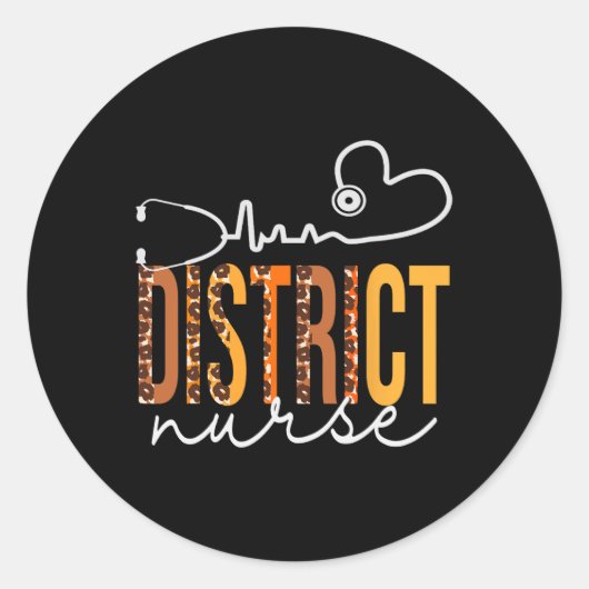 Districtsverpleegster Leopard Heartbeat Wome Ronde Sticker (Voorkant)