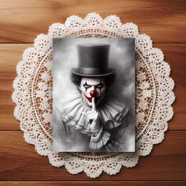 Disturbed Vintage Clown With a Sinister Smile  Briefkaart