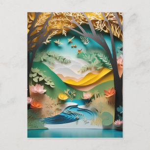 Dit 3d papier kunst bamboe bos is zo realistisch e feestdagenkaart