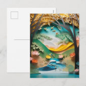 Dit 3d papier kunst bamboe bos is zo realistisch e feestdagenkaart (Voorkant / Achterkant)