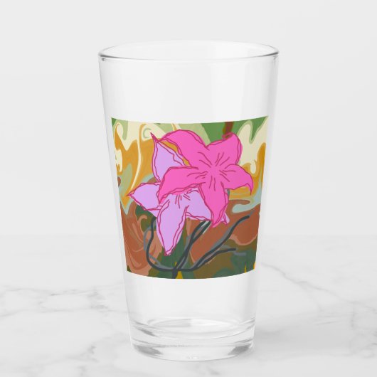 Dit abstracte bloemkunstontwerp combineert zachte glas (Voorkant)