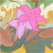 Dit abstracte bloemkunstontwerp combineert zachte sticker (Voorkant)