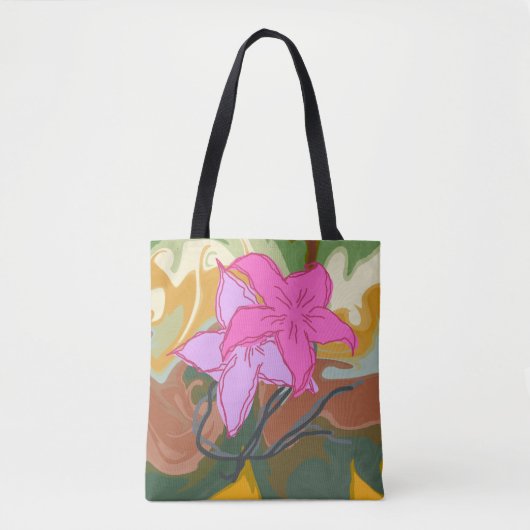 Dit abstracte bloemkunstontwerp combineert zachte tote bag (Voorkant)