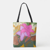 Dit abstracte bloemkunstontwerp combineert zachte tote bag (Achterkant)