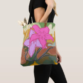 Dit abstracte bloemkunstontwerp combineert zachte tote bag (Dichtbij)