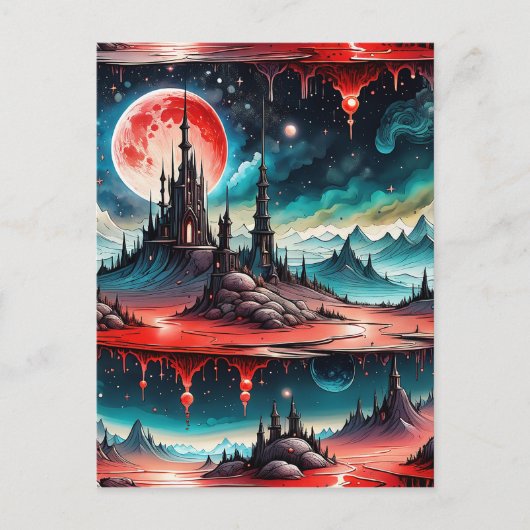 Dit afbeelding is van een zeer gedetailleerde scie briefkaart (Voorkant)