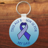 Dit ALS Ribbon is voor mijn vaders Sleutelhanger (Voorkant)