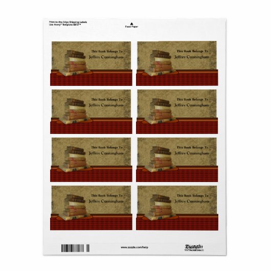 Dit Antiek boek is van jou Etiket (Full Sheet)