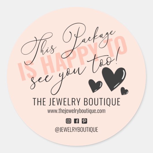 Dit arrangement is blij om u te zien Hearts Etsy C Ronde Sticker (Voorkant)