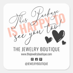 Dit arrangement is blij om u te zien Hearts Etsy Vierkante Sticker