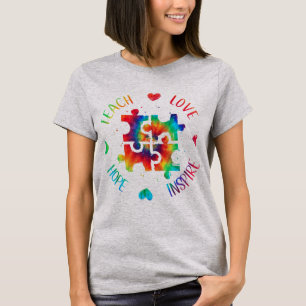 Dit Autism Awareness Design beschikt over een hart T-shirt
