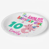 Dit Axolotl-meisje is amfibisch salamander  Papieren Bordje (Gekanteld)