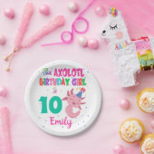 Dit Axolotl-meisje is amfibisch salamander Papieren Bordje (Feest)