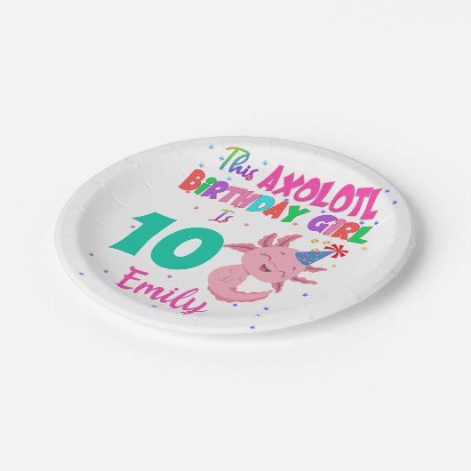 Dit Axolotl-meisje is amfibisch salamander Papieren Bordje (Gekanteld)