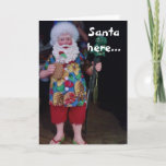 DIT BEACH SANTA HOPES CHRISTMAS IS JOLLY FEESTDAGEN KAART<br><div class="desc">Hij ziet er zeker niet uit alsof hij op de Noordpool is,  maar hij ziet er wel JOLLY uit:)</div>