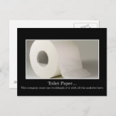 Dit bedrijf moet veel toiletpapier gebruiken briefkaart (Voorkant / Achterkant)
