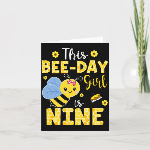 Dit Bee-Day meisje is negen 9 jaar oud 9de verjaar Kaart