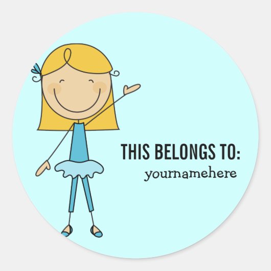 DIT BEHOORT TOE AAN Girly Ballerina Sticker (Voorkant)