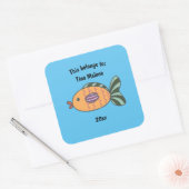Dit behoort tot Back to School Blue Vierkante Sticker (Envelop)
