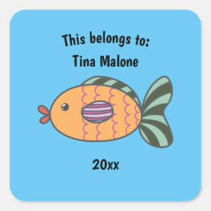 Dit behoort tot Back to School Blue Vierkante Sticker