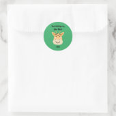 Dit behoort tot Back to School Cute Giraffe Green Ronde Sticker (Tas)
