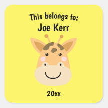Dit behoort tot Back to School Cute Giraffe Yellow