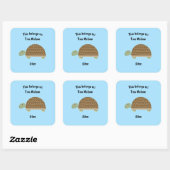 Dit behoort tot Back to School Cute Turtle Blue Vierkante Sticker (Vel)