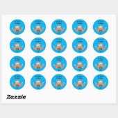 Dit behoort tot Back to School Flirting Blue Ronde Sticker (Vel)