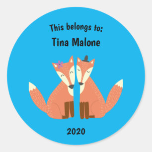 Dit behoort tot Back to School Flirting Blue Ronde Sticker