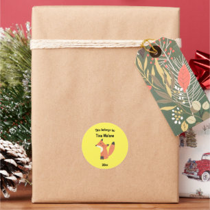 Dit behoort tot Back to School Proud Fox Yellow Ronde Sticker