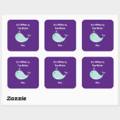 Dit behoort tot Back to School Whale Paars Vierkante Sticker (Vel)