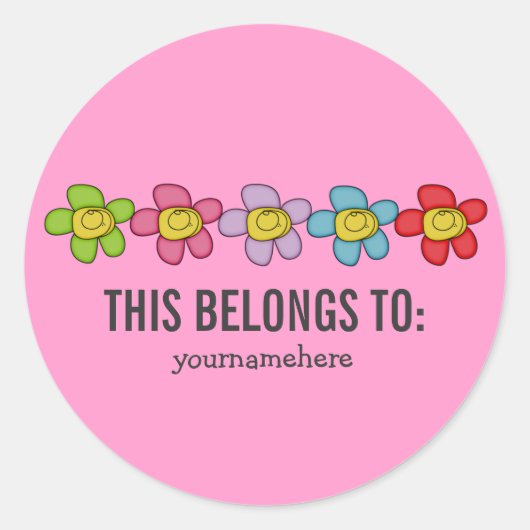 DIT BEHOORT TOT DE Kute Doodle Flower Stickers (Voorkant)