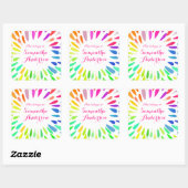 Dit behoort tot het label, verf, regenboognaamlabe vierkante sticker (Vel)