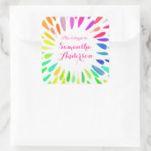 Dit behoort tot het label, verf, regenboognaamlabe vierkante sticker (Tas)