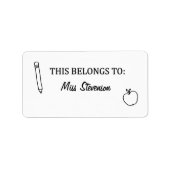 Dit behoort tot labels, Stickers van docenten, bib (Voorkant)