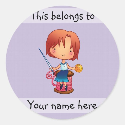 Dit behoort tot naaien meisje sticker (Voorkant)
