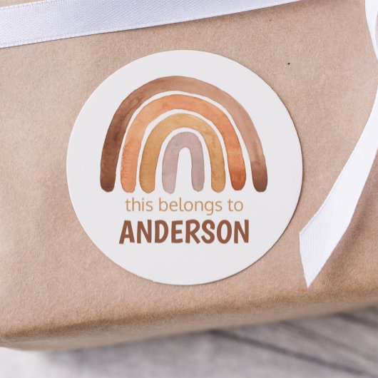 "Dit behoort tot..." Naam van de Regenboog van de  Ronde Sticker