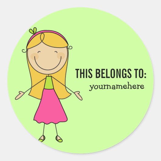 DIT BEHOORT TOT Sticker voor een meisje (Voorkant)