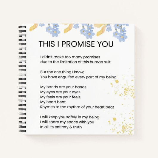 Dit beloof ik je, ik hou van poëzie notitieboek (Voorkant)