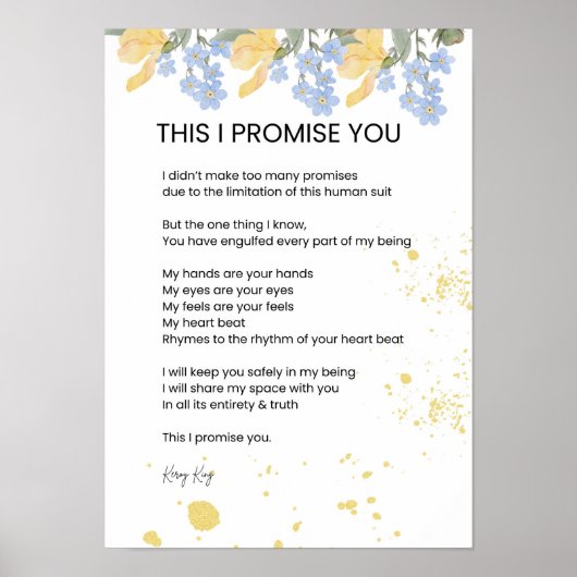 Dit beloof ik je, ik hou van poëzie poster (Voorkant)