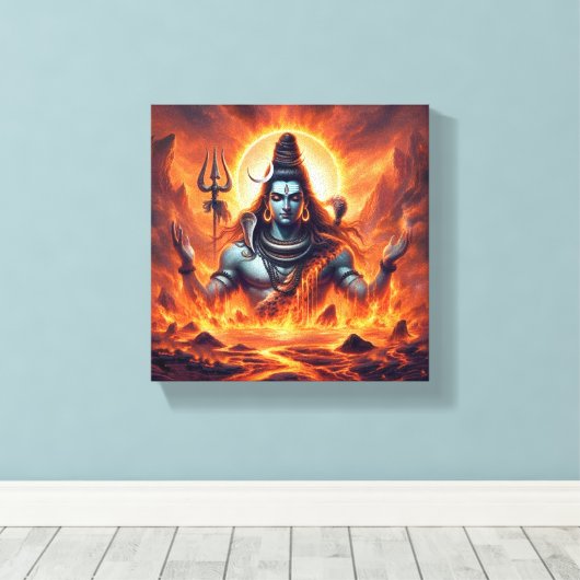 Dit betoverende schilderij van Shiva Canvas Afdruk (Insitu (Houten vloer))