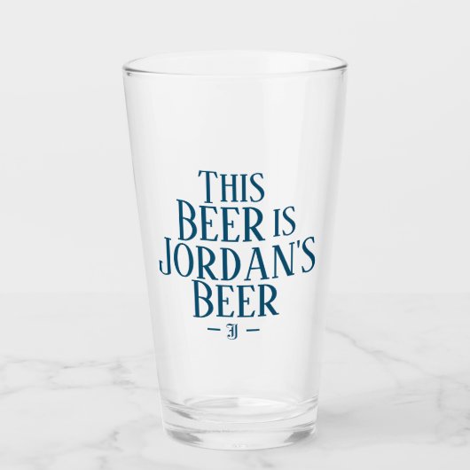 Dit bier is | Aangepaste Naam Initiaal Bierglas Glas (Voorkant)