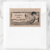 Dit boek behoort toe aan |  boeklabel Peacock Rechthoekige Sticker (Tas)