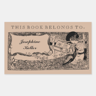 Dit boek behoort toe aan boeklabel Peacock Rechthoekige Sticker