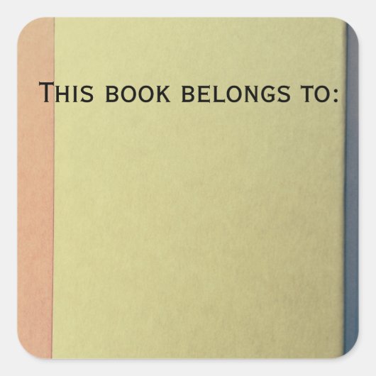 Dit boek behoort toe aan: boeklabels vierkante sticker (Voorkant)