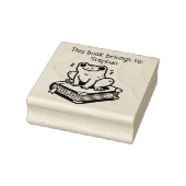 Dit boek behoort toe aan" Frog on Book Rubberstempel (Stempel)
