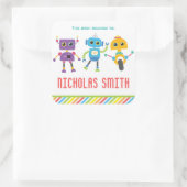 Dit boek behoort toe aan labels, robot-boekenplaat vierkante sticker (Tas)