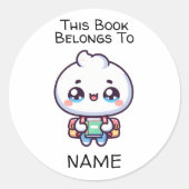 Dit boek behoort toe aan" Little Boy Ronde Sticker (Voorkant)